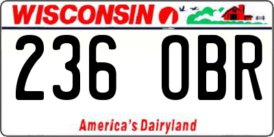 WI license plate 236OBR
