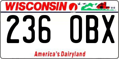 WI license plate 236OBX