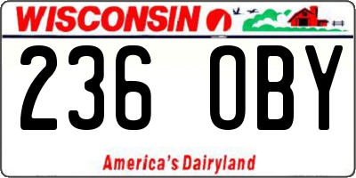 WI license plate 236OBY