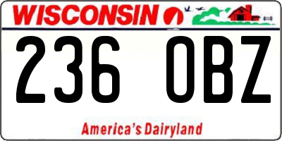 WI license plate 236OBZ