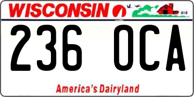WI license plate 236OCA