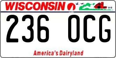 WI license plate 236OCG