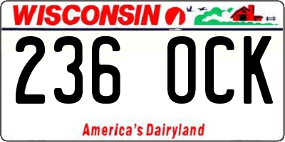 WI license plate 236OCK