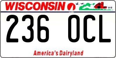 WI license plate 236OCL