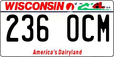 WI license plate 236OCM