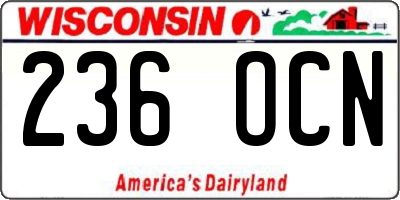 WI license plate 236OCN