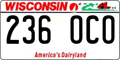 WI license plate 236OCO