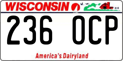 WI license plate 236OCP