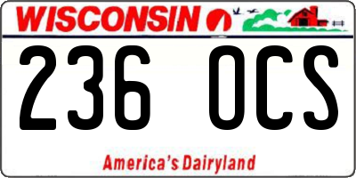 WI license plate 236OCS
