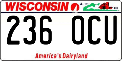 WI license plate 236OCU