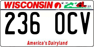 WI license plate 236OCV
