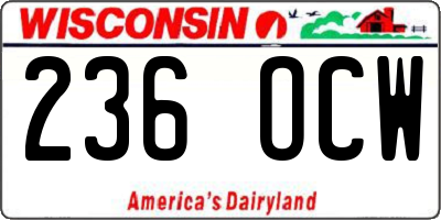 WI license plate 236OCW
