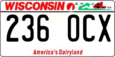 WI license plate 236OCX