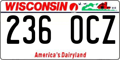 WI license plate 236OCZ