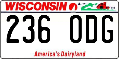 WI license plate 236ODG