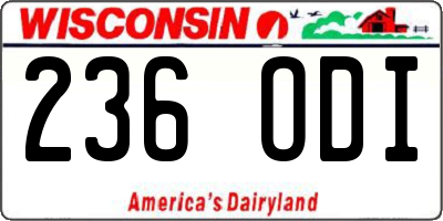 WI license plate 236ODI