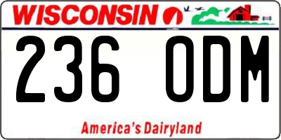 WI license plate 236ODM