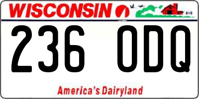 WI license plate 236ODQ