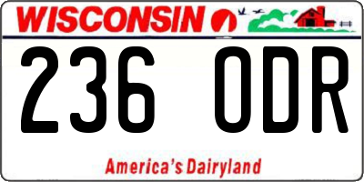 WI license plate 236ODR