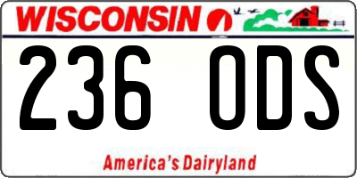 WI license plate 236ODS