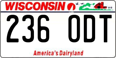 WI license plate 236ODT