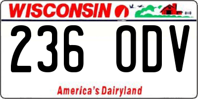 WI license plate 236ODV