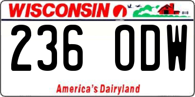 WI license plate 236ODW