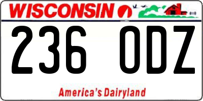 WI license plate 236ODZ
