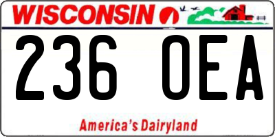 WI license plate 236OEA