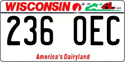 WI license plate 236OEC