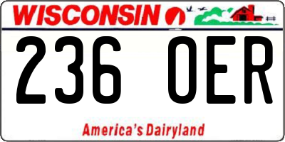 WI license plate 236OER