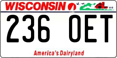 WI license plate 236OET
