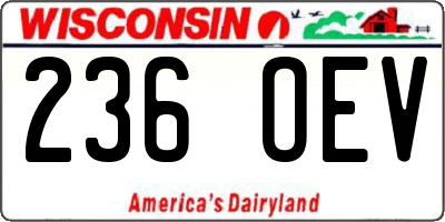 WI license plate 236OEV