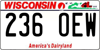 WI license plate 236OEW
