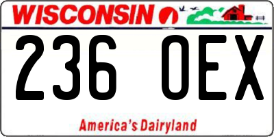 WI license plate 236OEX