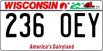 WI license plate 236OEY