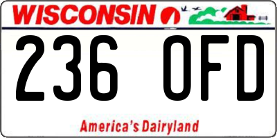 WI license plate 236OFD