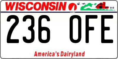WI license plate 236OFE