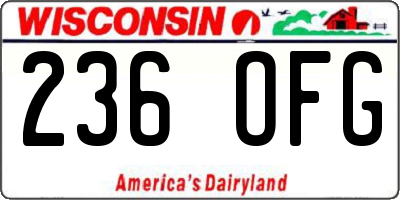 WI license plate 236OFG