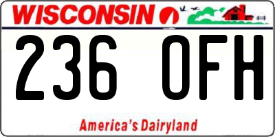 WI license plate 236OFH