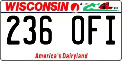 WI license plate 236OFI