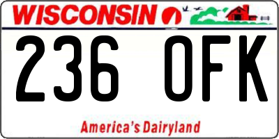 WI license plate 236OFK