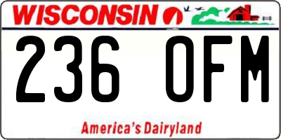WI license plate 236OFM