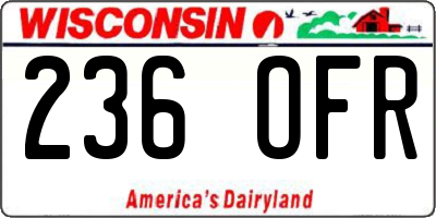 WI license plate 236OFR