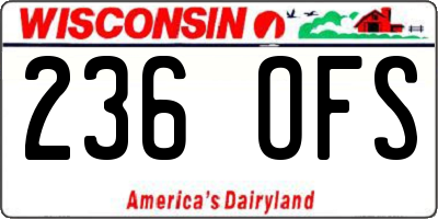 WI license plate 236OFS