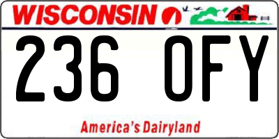 WI license plate 236OFY