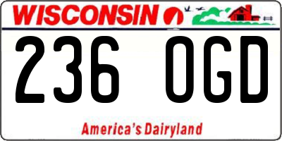 WI license plate 236OGD