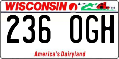 WI license plate 236OGH