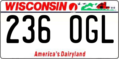 WI license plate 236OGL