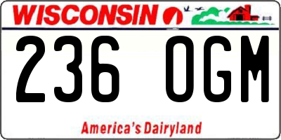 WI license plate 236OGM